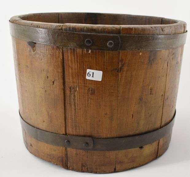 Wood Slat Metal Banded Bucket BHD Auctions