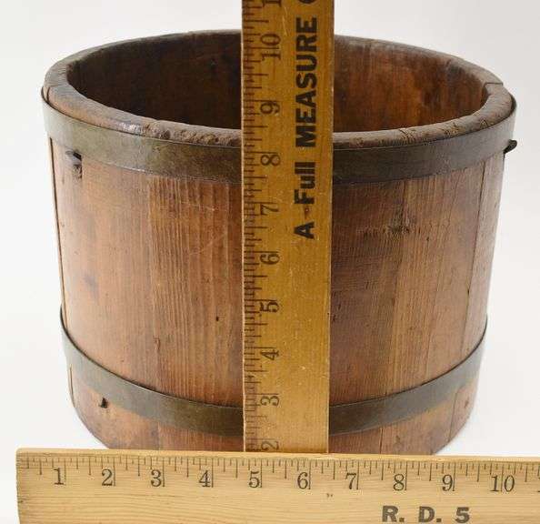 Wood Slat Metal Banded Bucket BHD Auctions