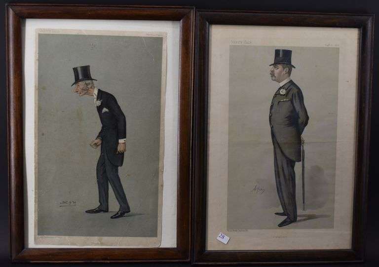 2 Framed Pages Vanity Fair "Clapham" Spy and Ape? "Cuthbert" BHD