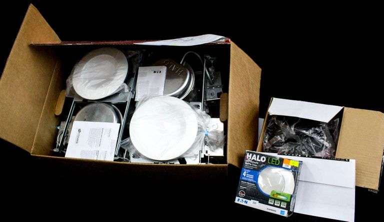 Halo LED recessed ceiling lights, 6" housings (four pieces) -and