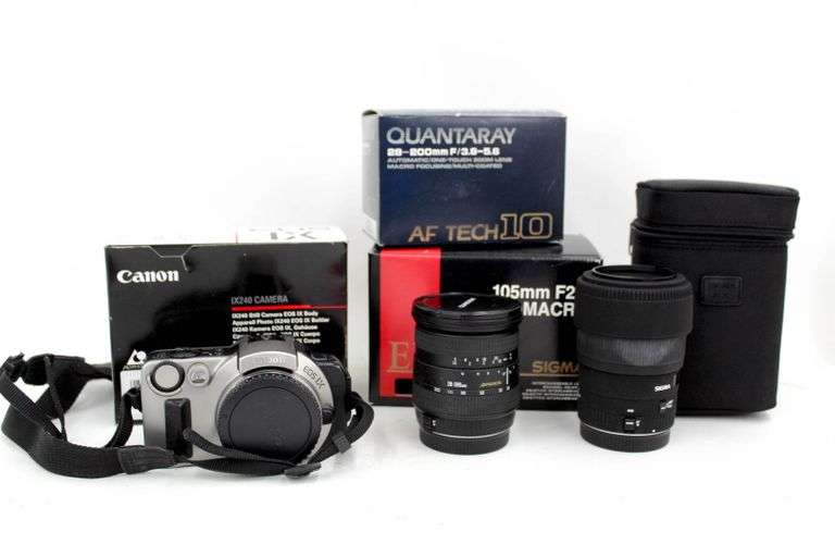 Camera Collection, includes Canon EOS IX240 film camera body -and