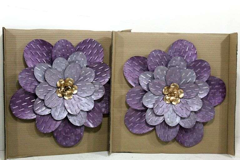 Victoria Wall Flower Art set of two Bunting Online Auctions