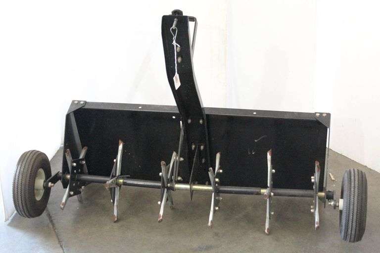 Tow behind lawn aerator dethatcher rake 21 x 36 Bunting Online