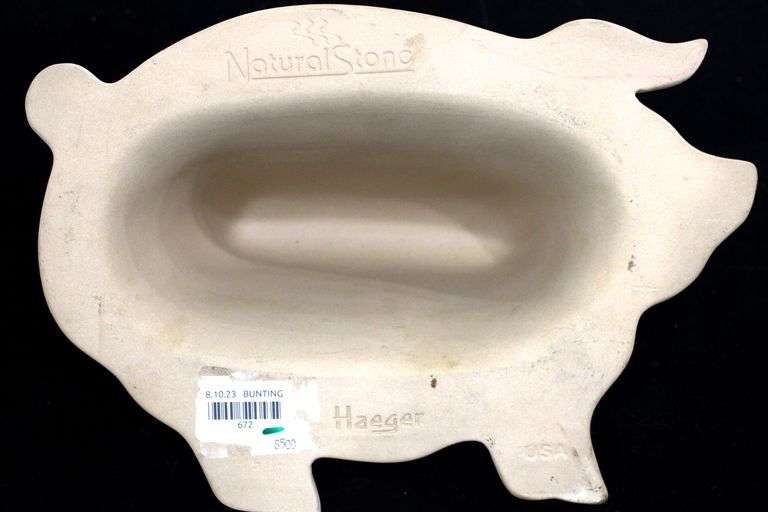Haeger USA Natural Stone PigShaped Microwave Oven Bacon Cooker