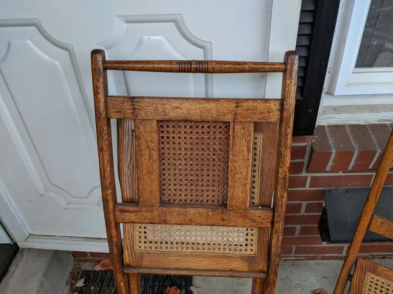 PAIR OF ANTIQUE OAK FOLDING CHAIRS Bid On Estates Auction Services