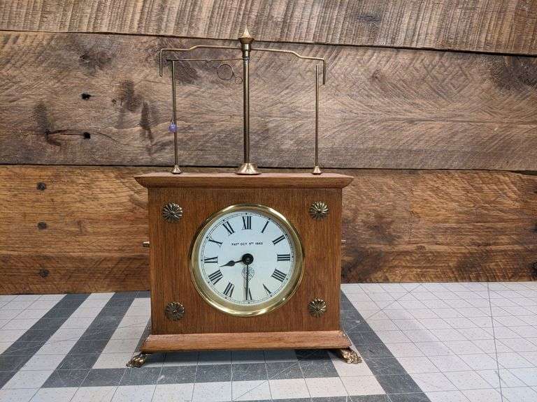 Horolovar Flying Pendulum Shelf Clock, Jerome & Co. Bid On Estates