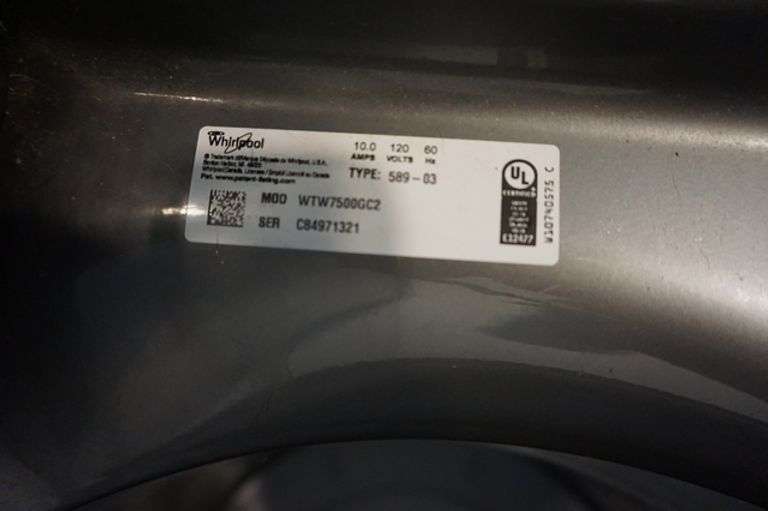 Whirlpool WTW7500GC2 Washing Machine - Bonnette Auctions