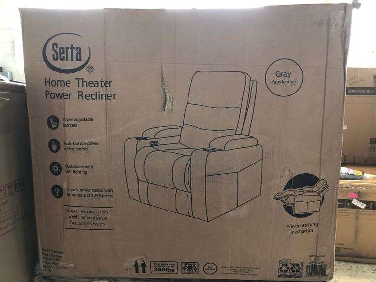 Serta Home Theater Power Recliner Prime Time Auctions, Inc.