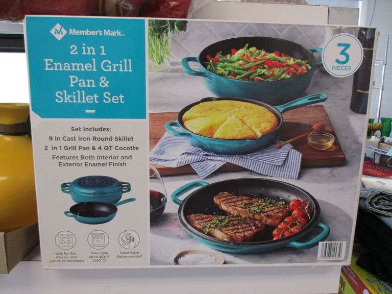 Member's Mark Enamel Grill Pan & Skillet Set Prime Time Auctions, Inc.
