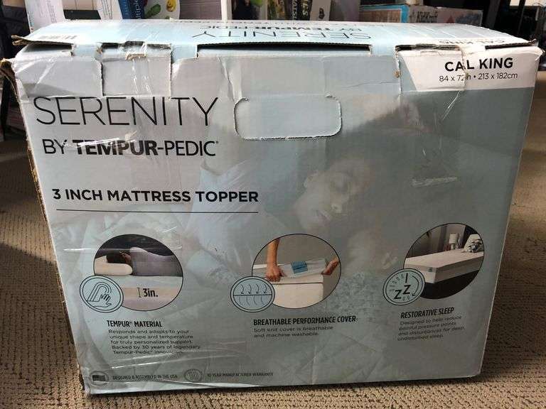 Cal King Serenity Mattress Topper Prime Time Auctions, Inc.