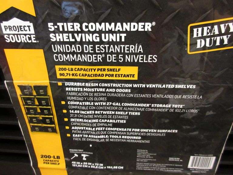 Project Source 5Tier Commander Shelving Unit Prime Time Auctions, Inc.