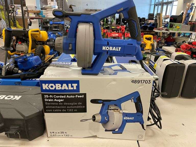 Kobalt 25' Corded Auto-Feed Drain Auger - Prime Time Auctions, Inc.