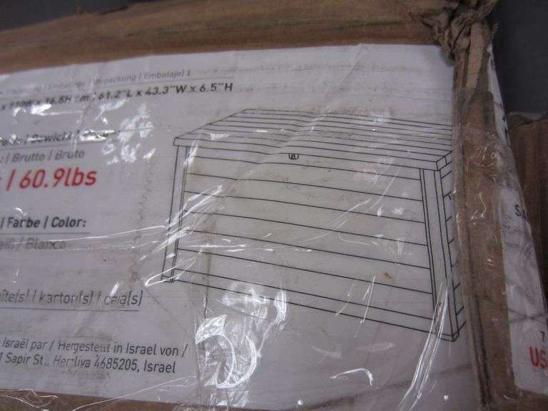 Keter XXL Wood Deck Box White Prime Time Auctions, Inc.