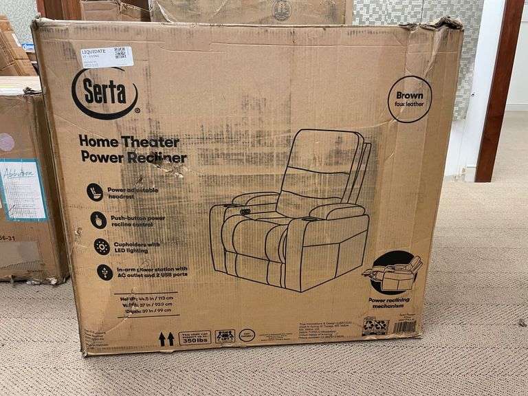 Serta Home Theater Power Recliner Prime Time Auctions, Inc.