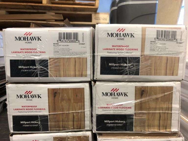8) Mohawk Millport Hickory Laminate Wood Flooring Prime Time Auctions