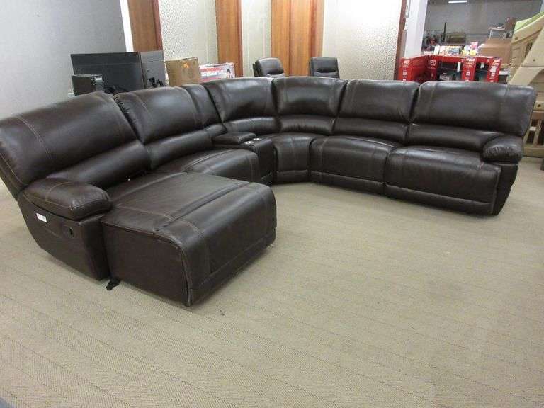 Abbyson Leather Sectional Prime Time Auctions, Inc.