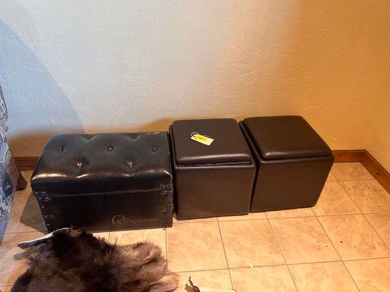 3) Storage Ottomans Prime Time Auctions, Inc.