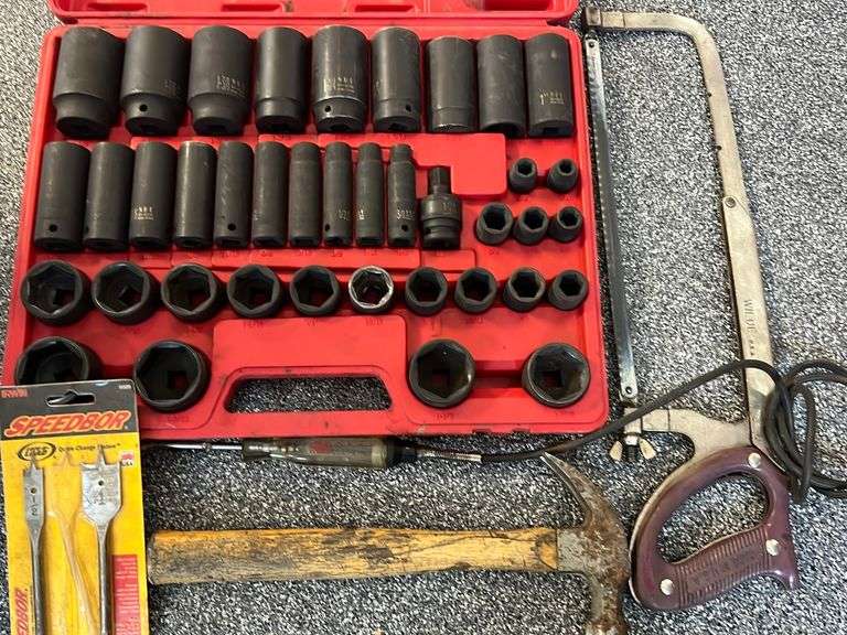 Napa Professional Impact Socket Set, Hammer, Hacksaw, Wood Boring Bits Colorado Premier Realty