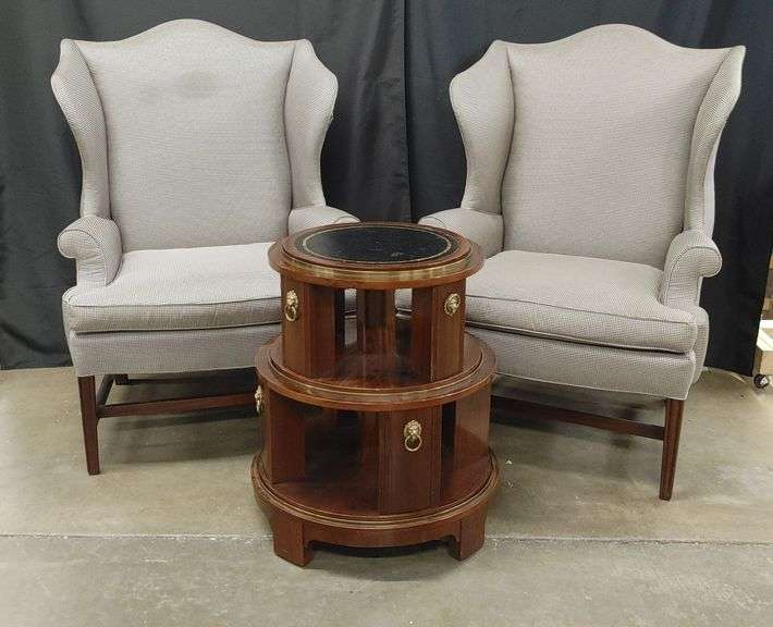 Stickley, Williamsburg Wing Chairs, Revolving Bookcase Stand Colorado