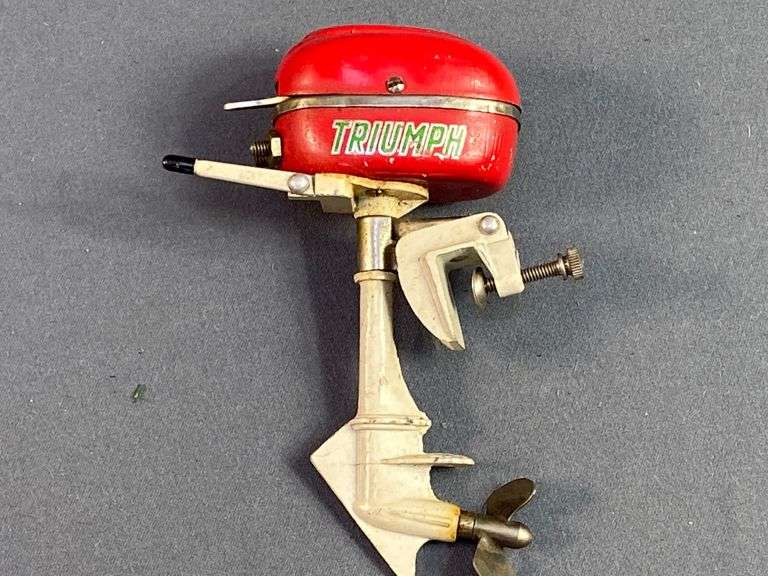 Rare Triumph Toy Model Outboard Boat Motor (Metal) Untested Estimated