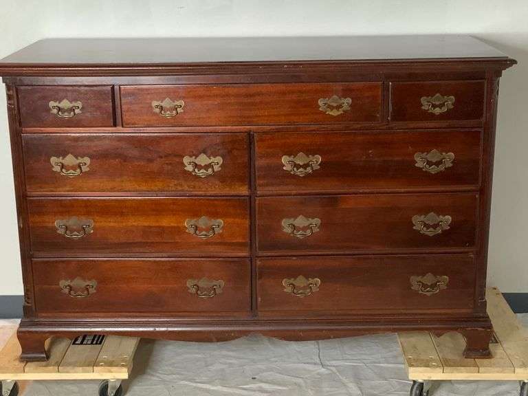 Perminized Mengel Furniture 9 Drawer Mahogany Dresser Coastal Downsizing LLC