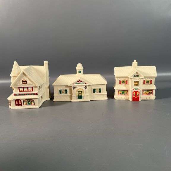 Assorted Lenox Christmas Village Houses, Two Have Orginal Box Coastal