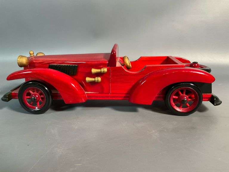 Toy Wooden Car, Wheels Spin, 3.5” Tall x 4.5” Wide x 12” Long Coastal