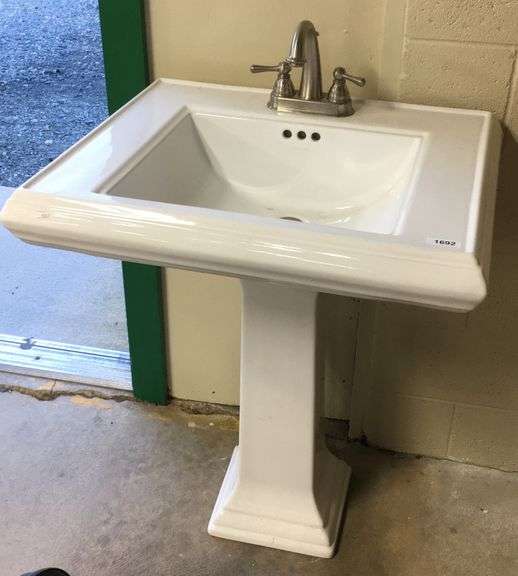 porcelain pedestal sink, unused condition Dixon's Auction at Crumpton