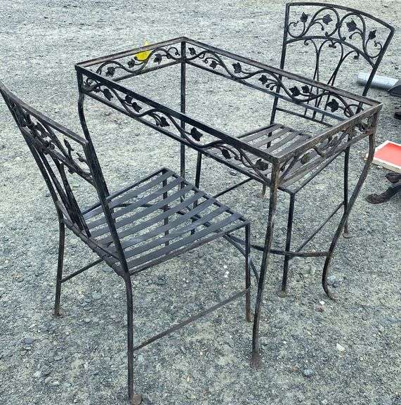Vintage Metal Outdoor Table And Chairs, No Glass On The Table Dixon's