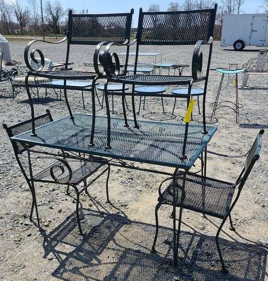 5Pc Wrought Iron Patio Set Dixon's Auction at Crumpton