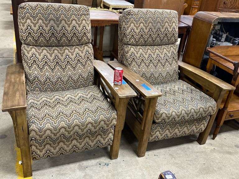 Pair Lane Mission Style Armchairs Dixon's Auction at Crumpton