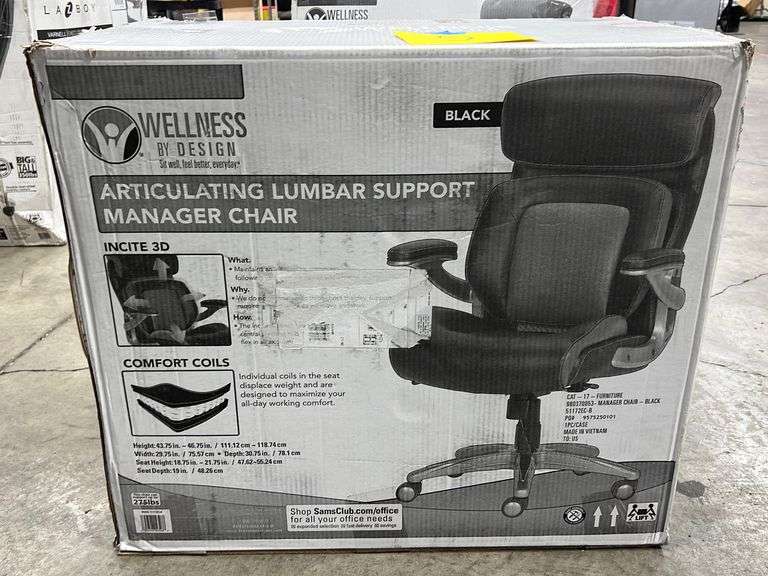 WELLNESS BY DESIGN OFFICE CHAIR IN BOX Earl's Auction Company