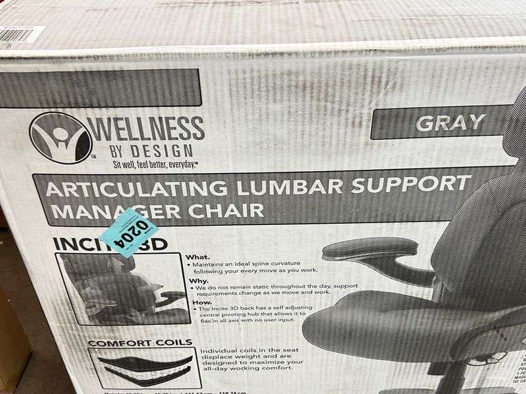 WELLNESS BY DESIGN OFFICE CHAIR IN BOX Earl's Auction Company