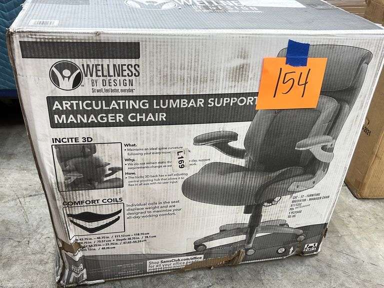 WELLNESS BY DESIGN OFFICE CHAIR IN BOX Earl's Auction Company