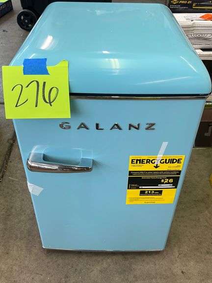 GALANZ 2.5CU FT. COMPACT REFRIGERATOR - BLUE - Earl's Auction Company