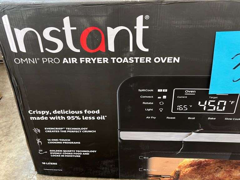 INSTANT OMNI PRO AIR FRYER TOASTER OVEN IN BOX Earl's Auction Company