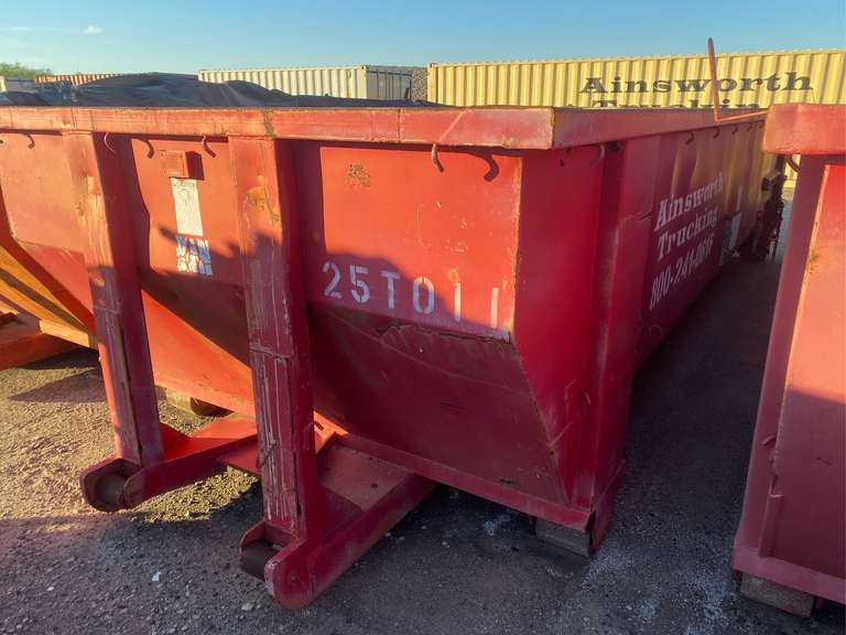 25 Yard Open Top Roll off Container w/ Tarp ELCO Auctions