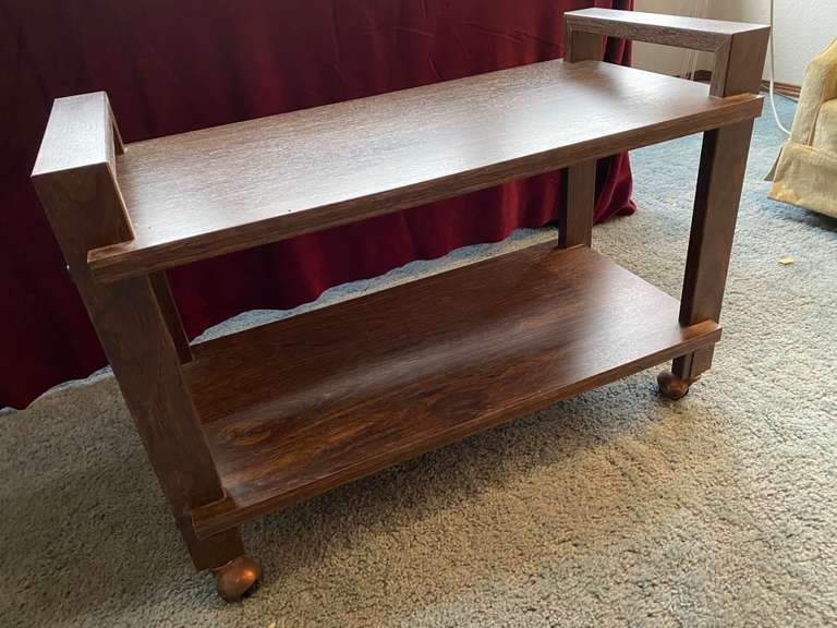 Small Wood Table on Wheels Estate Details