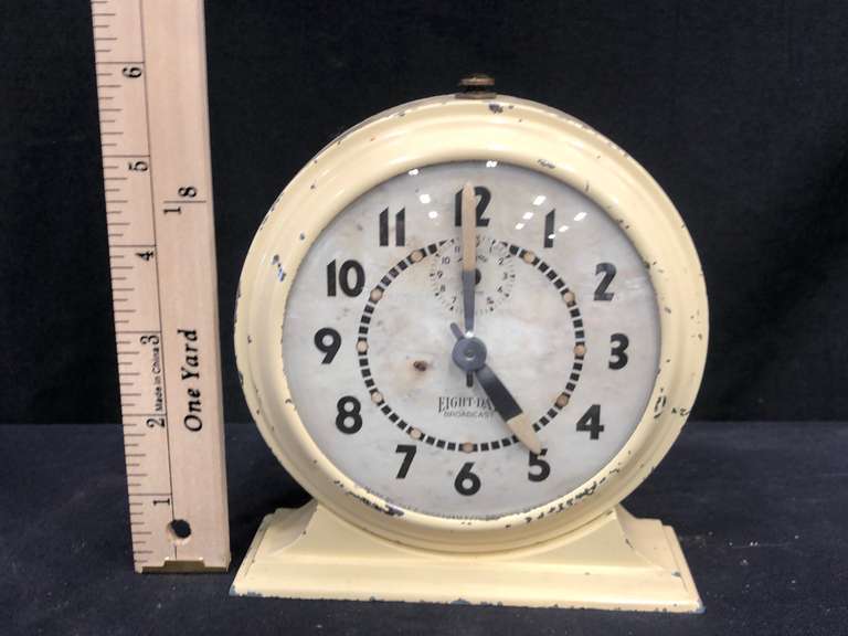 Vintage Alarm Clock Ingraham Eight Day Broadcast Estate Details