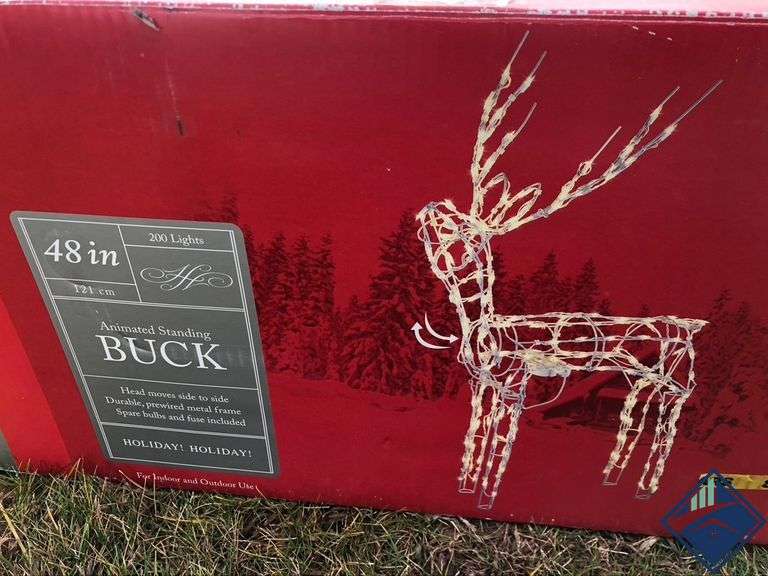 Animated Lighted Feeding Buck Christmas Yard Art Estate Details