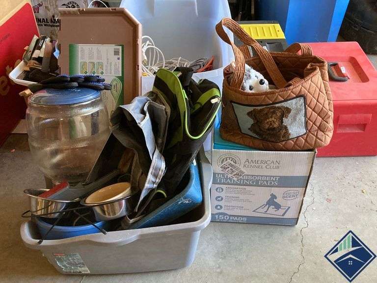 Litter Box, Feeders, Puppy Pad Tray, Puppy Pads, etc. Estate Details