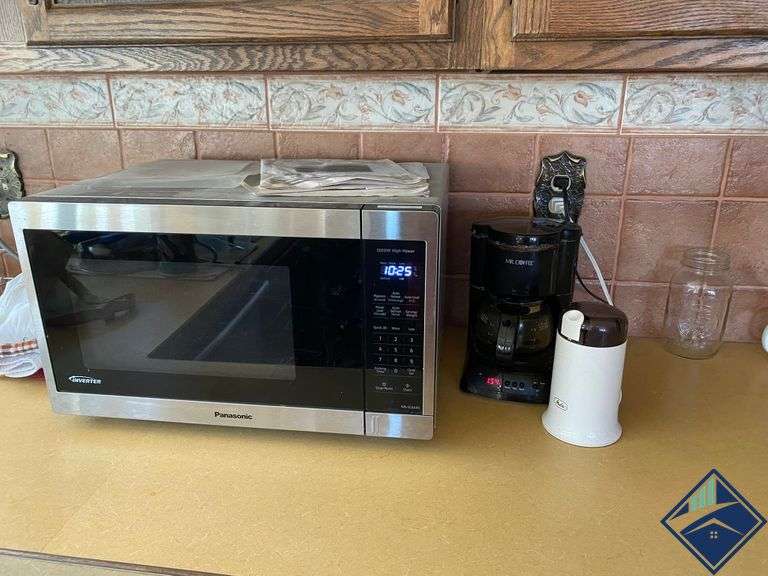 Panasonic inverter Microwave with Mr. Coffee Coffee Maker and Coffee
