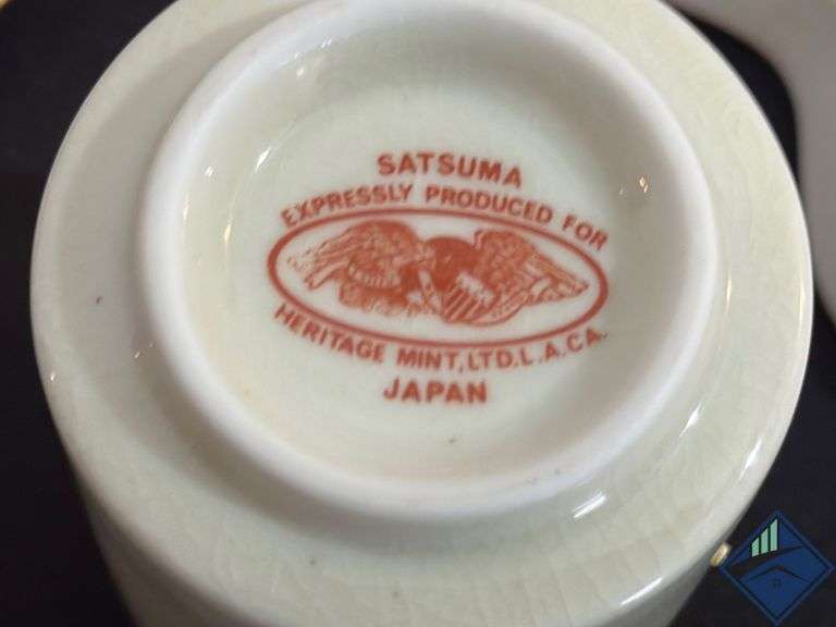 Satsuma Heritage Mint Japan Saki Cups & Appetizer Plates Estate Details