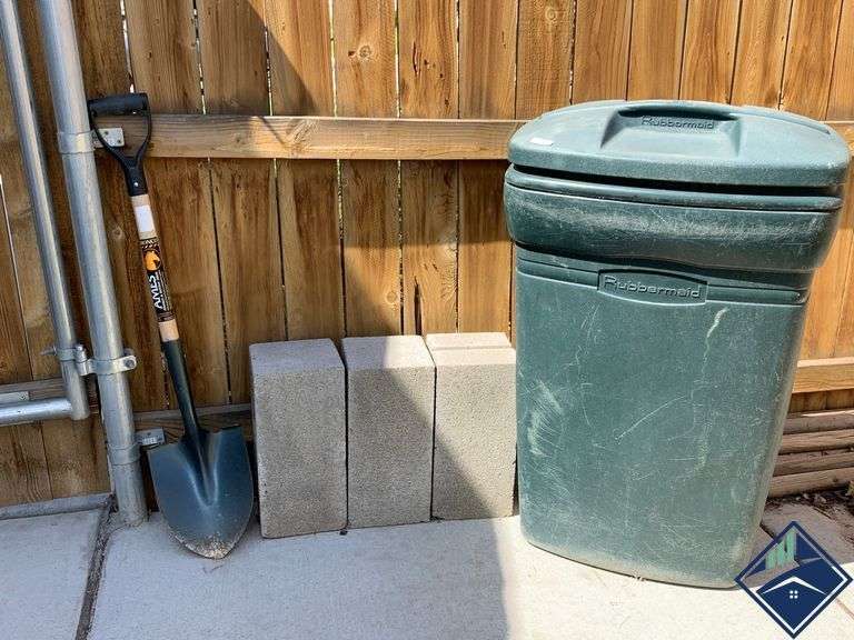 Rubbermaid Can, Shovel & Cinder Blocks Estate Details