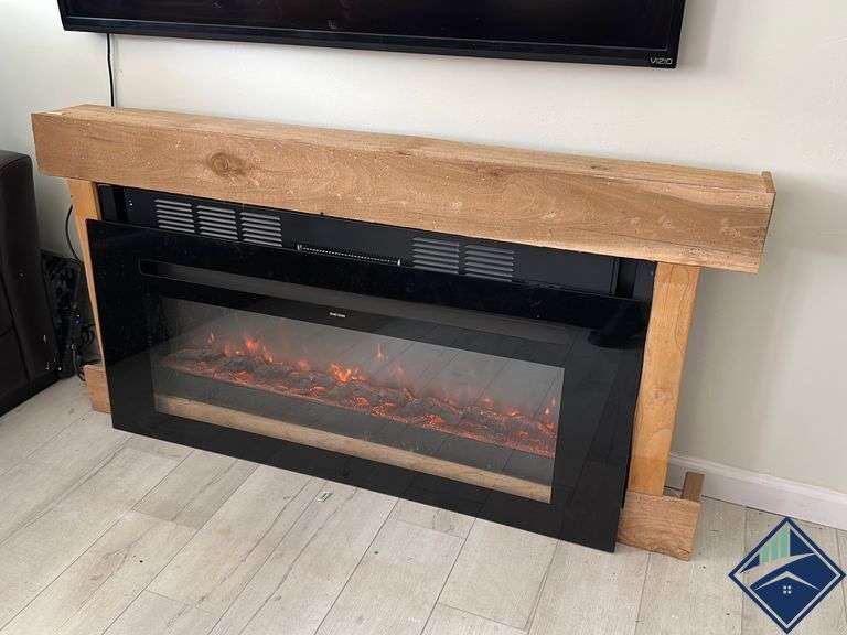 Intertek Electric Fireplace with Homemade Wood Frame - Estate Details