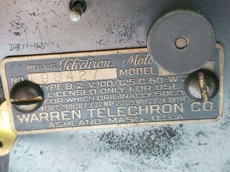 Warren Telechron c1920's Electric Clock Estate Sales RVA