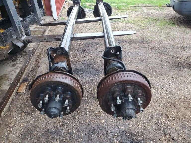 (2) 7000lb Dexter Axles, Complete Assembly, Good Brakes, Good Hubs