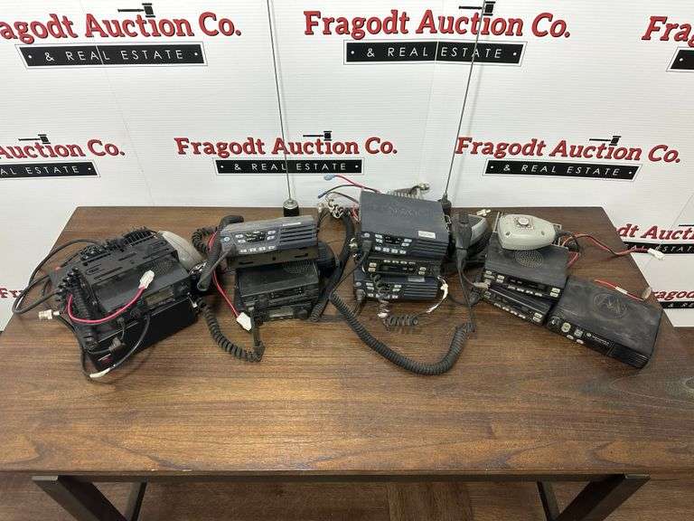 (9) Kenwood M4X8MAX Business Band Radios, 1 Base Station, 1