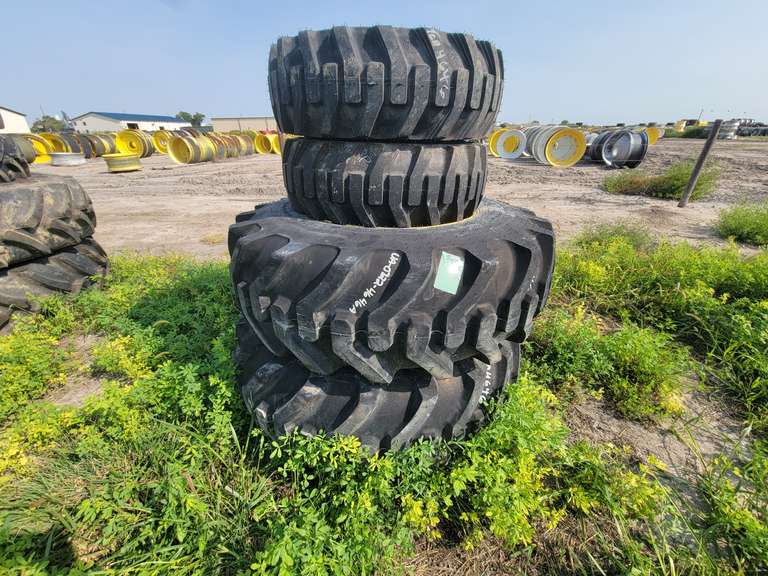 New 2 Front and 2 Rear Compact Tractor Tires on John Deere Rims