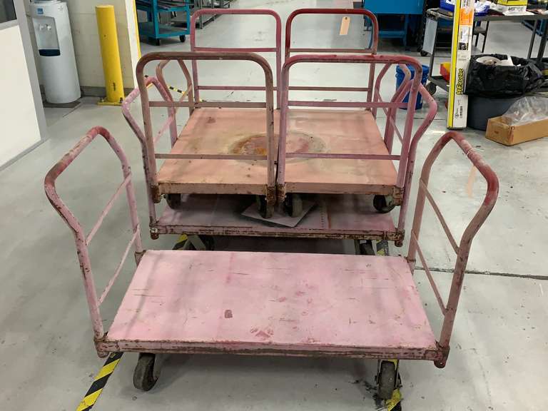 (5) Heavy Duty Metal Double Handle Platform Trucks Gavel Roads Online